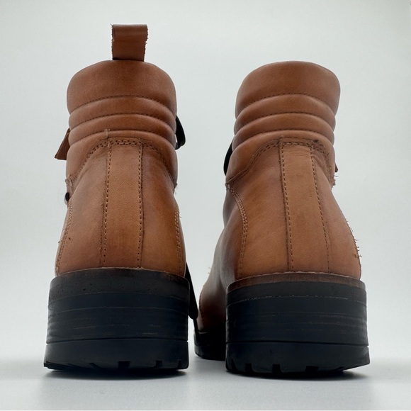 SoftWalk Everett Brown Leather Lace Up Zip Combat Boot Size 9 M - Picture 4 of 11